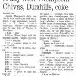 Hunter S. Thompson's daily routine